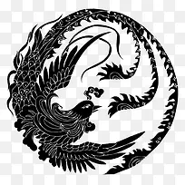 中国风美丽凤凰简笔画