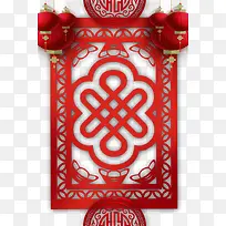 红色中国风新春灯笼装饰背景