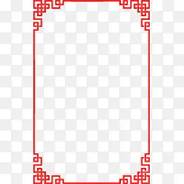 创意复古红色边框剪纸