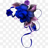 蓝色月季花