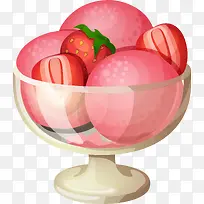 精美草莓冰淇淋球