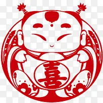 娃娃剪纸