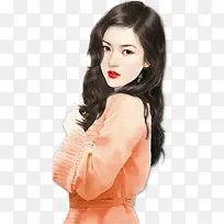 红唇侧身美女立绘人物