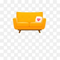黄色爱心沙发