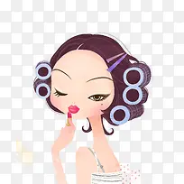 化妆的卡通女孩