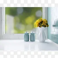 窗户花瓶杯子墙砖