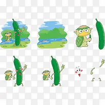 矢量手势青瓜表情