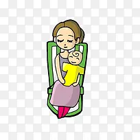 妈妈抱着小孩
