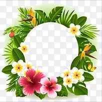 热带花卉装饰边框
