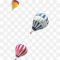 三个彩色飞翔热气球图案