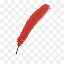 红色羽毛笔装饰
