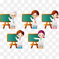 教育老师黑板矢量素材