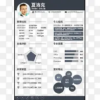 深蓝色个人简历