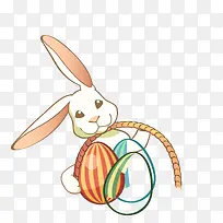 矢量彩色拿坚果小兔子卡通