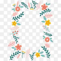 五彩花朵装饰框