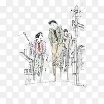 踩高跷的学生