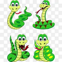 卡通绿色小蛇