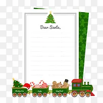 可爱圣诞火车装饰信纸矢量