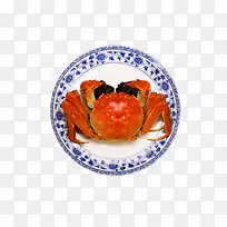 盘子里的一只大螃蟹
