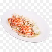 盘子里的2只螃蟹
