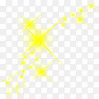 手绘黄色元旦星光
