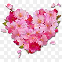 粉色节日花朵爱心造型