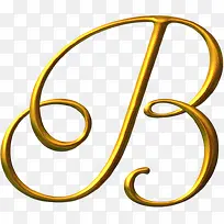 金色B婚礼字母图片