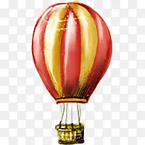 创意合成手绘红色的热气球