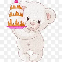 小熊举蛋糕