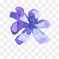 绘画紫色水印花卉
