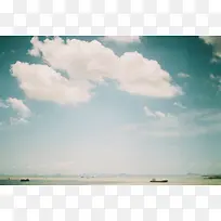 绿色天空云彩怀旧风景