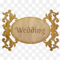 矢量金色婚礼主题框