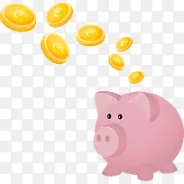 矢量小猪存钱罐PNG图片