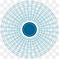 矢量水彩蓝色发射圆环