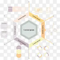 多边彩色立体分类矢量