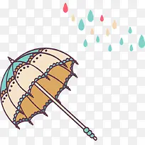 可爱手绘卡通插图花边雨伞