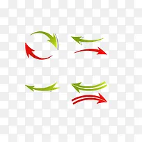红色绿色曲线箭头