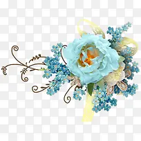 花纹蓝色花朵装饰
