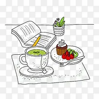 绿茶插画