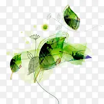 绿色抽象树叶图案