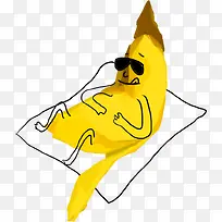 手绘海报黄色香蕉