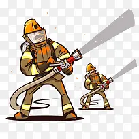 两个灭火消防员图片