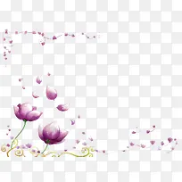 紫色花朵边框背景