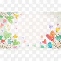可爱爱心花边背景