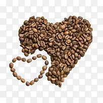 咖啡豆双心型底纹