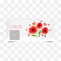 水彩花卉脸书封面图片矢量图