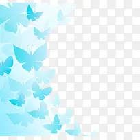 蓝色蝴蝶装饰背景