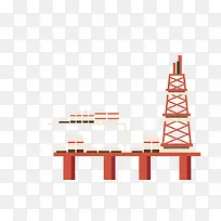 矢量红色建筑铁塔信号塔