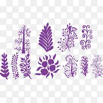 紫色树叶花纹