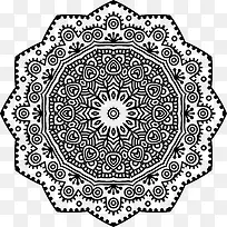 手绘螺旋花纹图案素材图